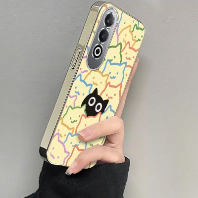 适用oppok12手机壳k12x新款oppok10pro/k11一只黑猫K10活力版oppk9x软硅胶套k5全包防摔opopk3/k7k电镀