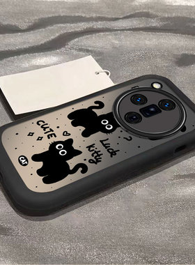 适用oppofindx7手机壳新款FindX6pro泡芙壳硅胶x3三只黑猫保护套opopFIND X5 Pro全包防摔opp0pp0ppofandx女