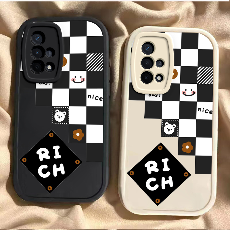 适用oppoa93手机壳新款a96女款a97 5g全包防摔a93s软硅胶a97保护A955G套0pp0A9黑白格子a91外壳opp0a92s的a83
