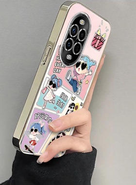 适用华为nova13pro手机壳12/11SE新款Nova10por好运女孩Hinove9硅胶novo87防摔n0va6电镀nava5ipr0女4e3高级