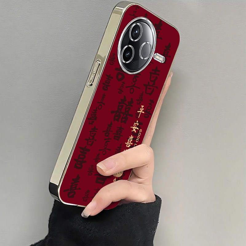 适用红米K80手机壳K70新款RedmiK60至尊版有财平安喜乐小米k50pro软硅胶外壳k60e全包防摔k40s电镀k30k20pro