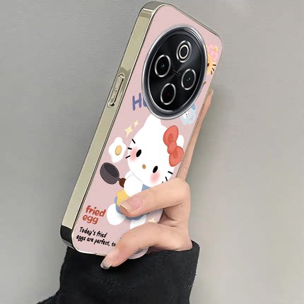 适用vivoy300Pro手机壳新款y200/y78/y77e煎鸡蛋kt猫粉底y76s硅胶套vovoy66y73sy71t防摔y93s85a女y70sY300