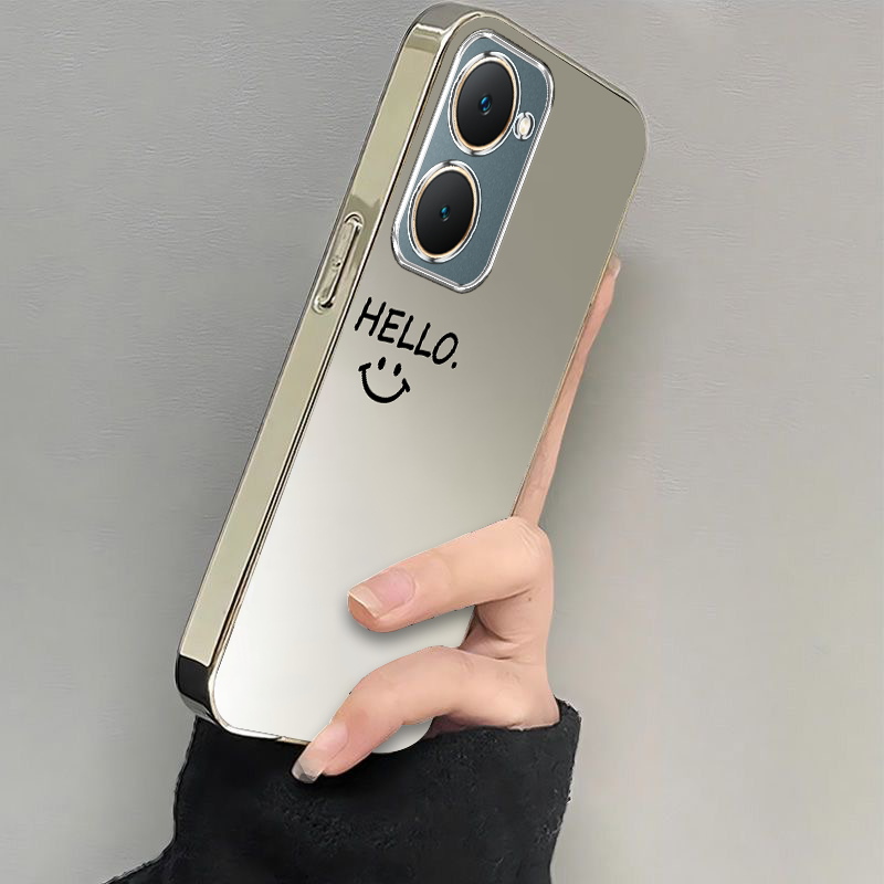 适用vivoy37pro手机壳新款y200Y100i嗨喽笑脸y53s硅胶vovoy52s全包y31s标准版防摔y33s电镀y32ty30g潮y11高