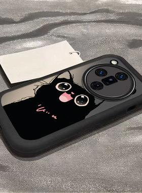 适用oppofindx7手机壳新款FindX6pro泡芙壳硅胶x3爱心黑猫保护套opopFIND X5 Pro全包防摔opp0pp0ppofandx女