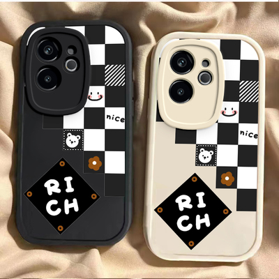 适用真我GT6手机壳realmeGT5pro黑白格子新款RealmeGT大师探索版OPPO全包防摔外壳gt2pro软硅胶保护套男女生