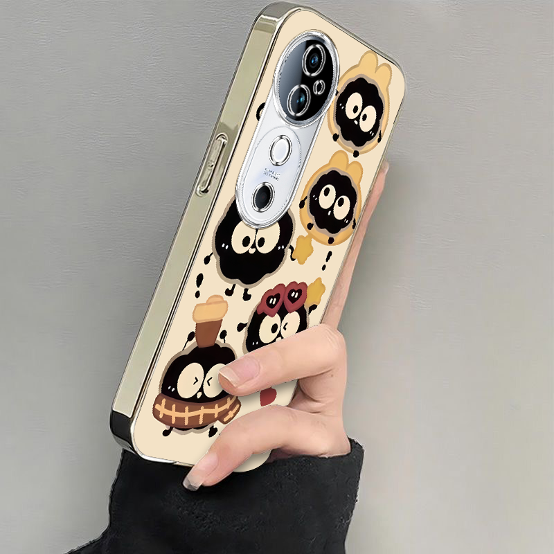 适用vivos20手机壳s19/s18/s17新款s16pro防摔vovos15e硅胶s12全包s10/s9e带帽煤球vivis7t电镀s6s5高级s1pro