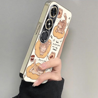 适用荣耀play9C手机壳7T新款华为HonorPlay35/6Tpro放松小猫5t全包防摔硅胶套plat8t/4tpro女8X9电镀8C男