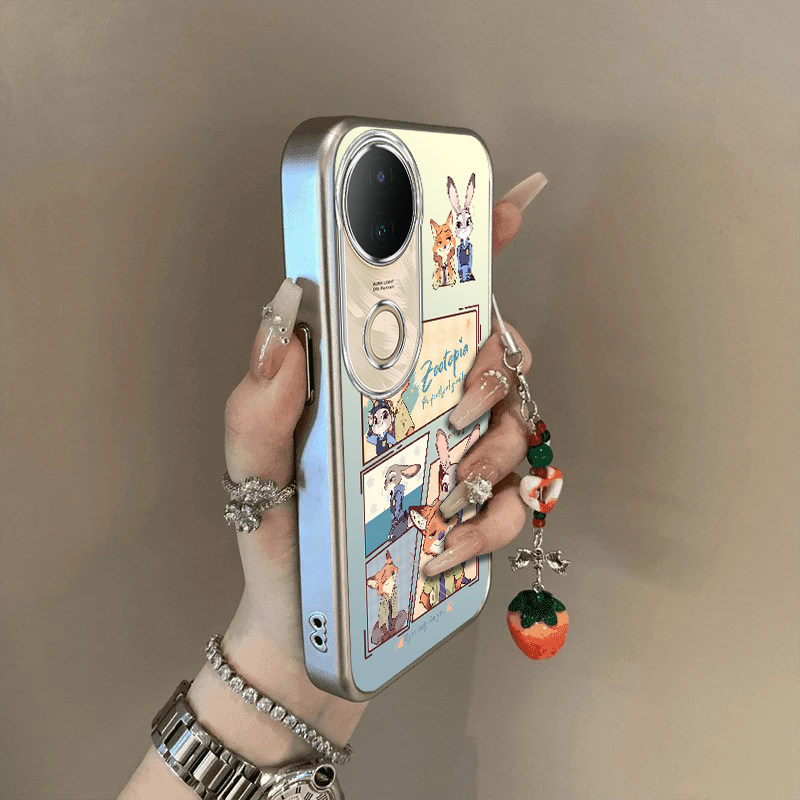 适用vivos20手机壳s19/s18/s17新款s16pro防摔vovos15e硅胶s12全包s10/s9e兔警长vivis7t电镀s6s5高级