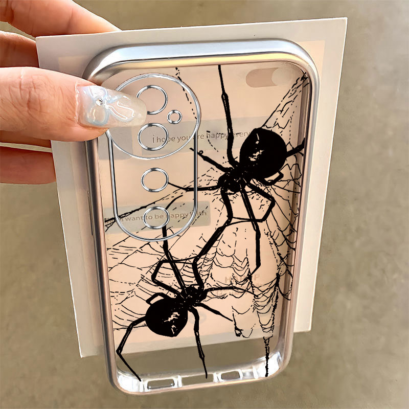 适用vivos20手机壳s19/s18/s17新款s16pro防摔vovos15e硅胶s12全包s10/s9e黑色蜘蛛网vivis7t电镀s6s5高级s1