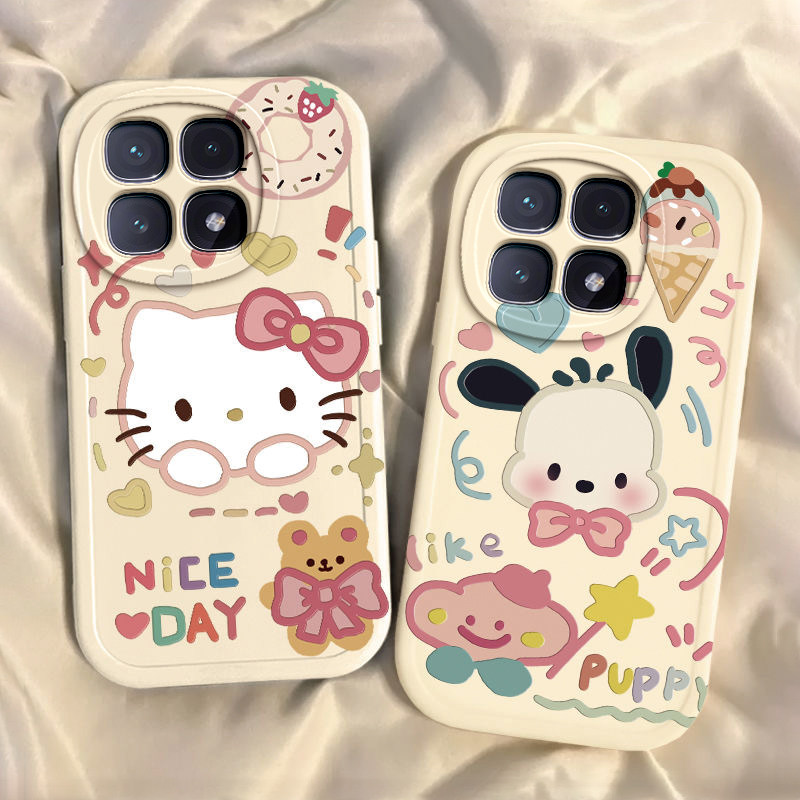 适用红米K70至尊版手机壳新款RedmiK60可爱小米k50pro软硅胶外壳k60e全包防摔k40s男女k30凯蒂猫帕恰狗k20pro