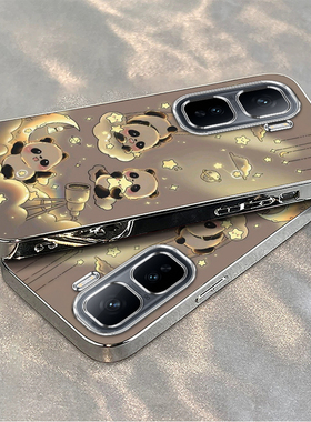 适用iqooneo10/9pro手机壳新款vivoiqooneo8三只熊猫ipooneo6se全包防摔iq00neo7/5软硅胶neo3电镀高级感