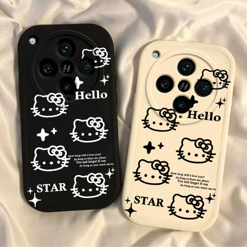 适用oppoFindx8Pro手机壳findx8新款find硅胶x8保护套oppo全包oppox防摔oppofandx男女高级感外壳HELLO线条猫