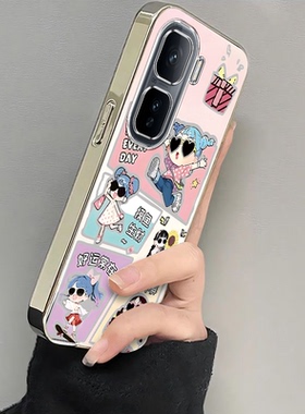 适用iqooneo10/9pro手机壳新款vivoiqooneo8好运女孩ipooneo6se全包防摔iq00neo7/5软硅胶icooneo3电镀高级感