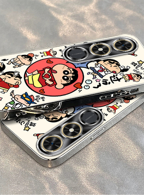 适用荣耀play9C手机壳7T新款华为HonorPlay35/6Tpro比爱心小新5t全包防摔硅胶套plat8t/4tpro女8X9电镀8C男