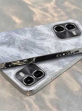 适用vivoy37pro手机壳新款y200Y100i冰川银y53s硅胶vovoy52s全包y31s标准版防摔y33s电镀y32ty30g潮y11