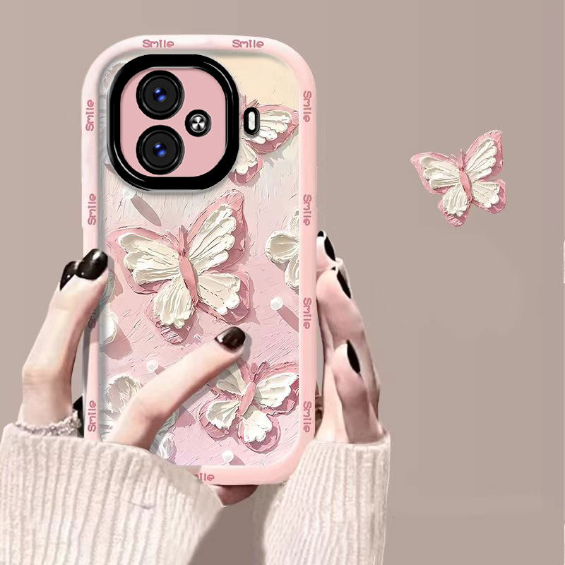 适用iqooz9/z9turbo手机壳新款vivoiqooz7i/z8泡芙壳油画蝴蝶qooz5全包防摔ipooz3/z1高级硅胶套icoo少女软壳