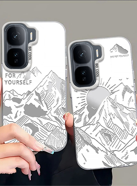 适用iqooneo10/9pro手机壳新款vivoiqooneo8日落金山ipooneo6se全包防摔iq00neo7/5软硅胶icooneo3电镀高级