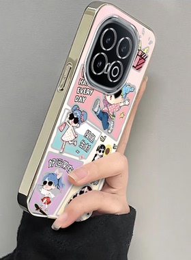 适用iqoo13手机壳新款vivoiqoo12pro好运女孩iQOO11S全包防摔ipoo8硅胶套icoo10电镀iq007高级感5女iqoou1x男