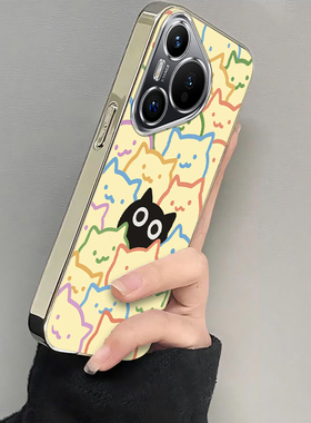 适用iqooneo10/9pro手机壳新款vivoiqooneo8一只黑猫ipooneo6se全包防摔iq00neo7/5软硅胶neo3电镀高级感