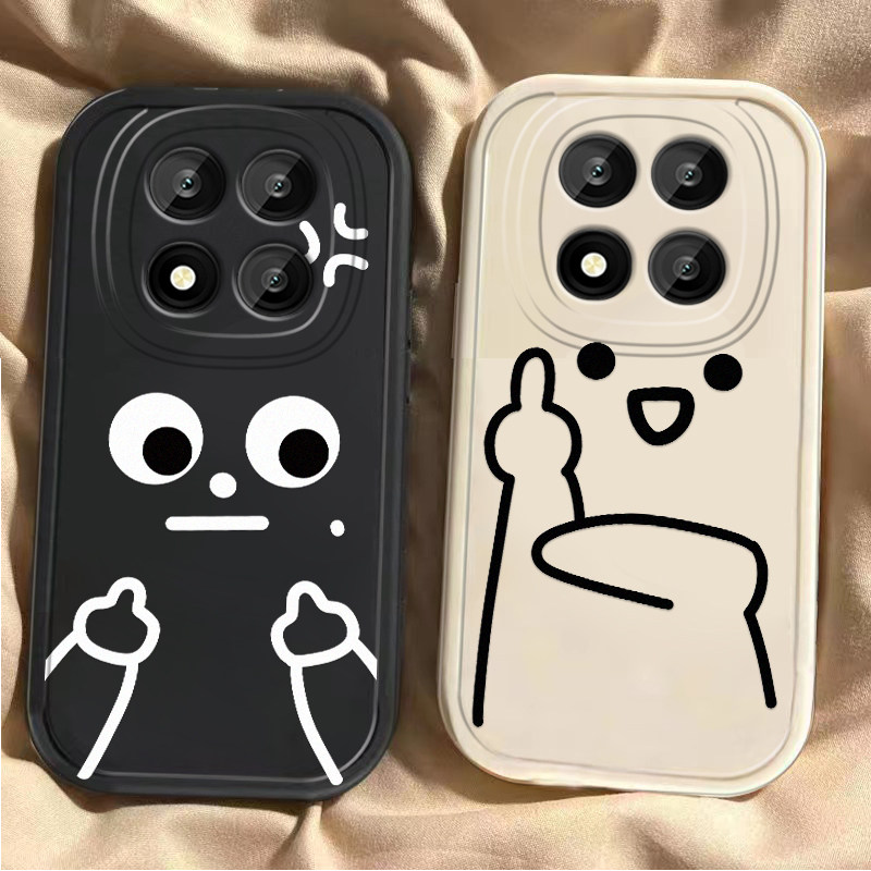 适用红米Note15Pro手机壳RedmiNote15Pro+小米新款搞怪竖中指保护套Redmi硅胶5G全包防摔por十男女noto加155G