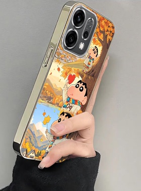 适用oppoReno14手机壳Pro新款reno13/12/11镜头全包reon7/6/5防摔9/8por+硅胶套rone4se枫叶小新外壳2Z
