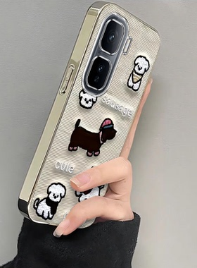 适用iqooneo10/9pro手机壳新款vivoiqooneo8可爱小狗ipooneo6se全包防摔iq00neo7/5软硅胶neo3电镀高级感