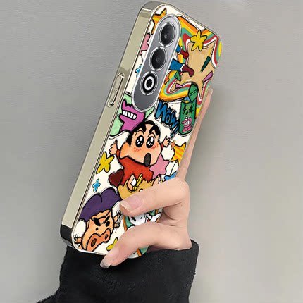 适用oppok12手机壳k12x新款oppok10pro/k11涂鸦小新K10活力版oppk9x软硅胶套k5全包防摔opopk3/k7k9s电镀