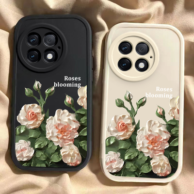 适用一加13手机壳1加13保护套PJZ110新款外壳硅胶高级感全包防摔ONEPlus十三1+13十OPPOPJZ男女富贵花