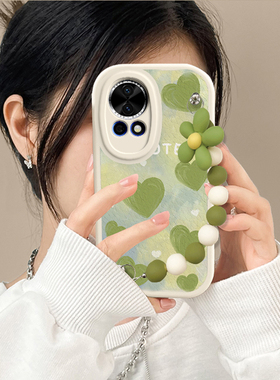 适用华为Nova13手机壳nove13Pro新款保护套navo硅胶novo镜头全包nava防摔not系列男女n0va软外壳后壳绿色链条