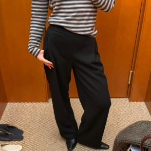 Alaiwear【潇洒宣言】羊绒+桑蚕丝混纺高腰遮胯直筒休闲裤女