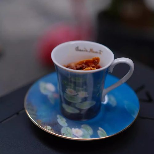 外贸原单德国高宝Gebe睡莲浓缩杯描金彩绘咖啡杯知名莫奈油画系列