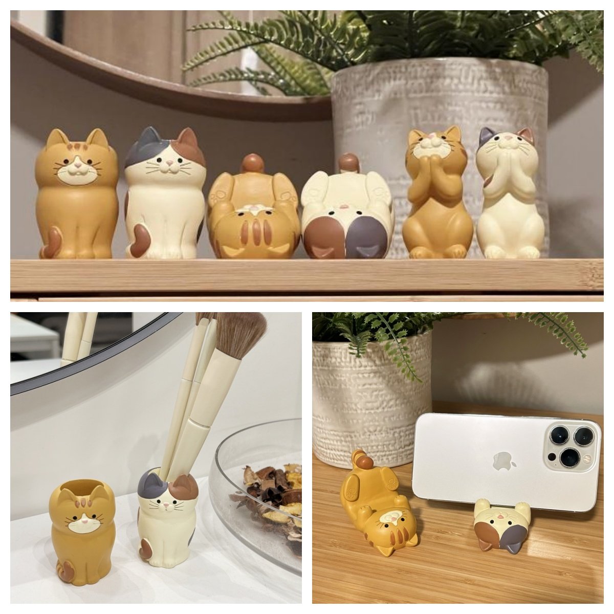 萌萌哒！日式创意猫咪眼镜架笔筒