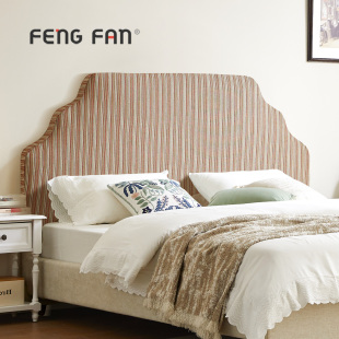 丰范床头靠垫软包床头板双人大靠背榻榻米床靠竖条自粘套罩可拆洗