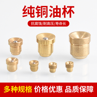 纯铜弹子油杯法兰油杯压配式注油杯弹簧压注式孔用黄油咀M6810126