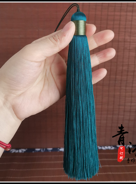 车挂竹笛箫竹帘桌旗手串墨蓝流苏