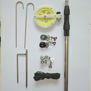 不锈钢四川过河钓抬钓手抬过江钓背杆背轮对桩多款可伸缩渔具套装