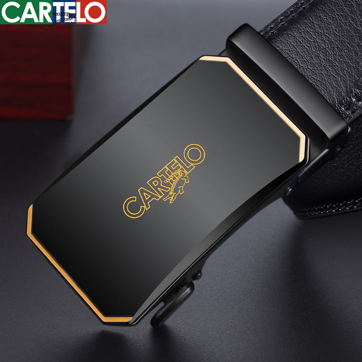 卡帝乐鳄鱼男士皮带真皮年轻人商务纯牛皮自动扣青年裤腰带潮流