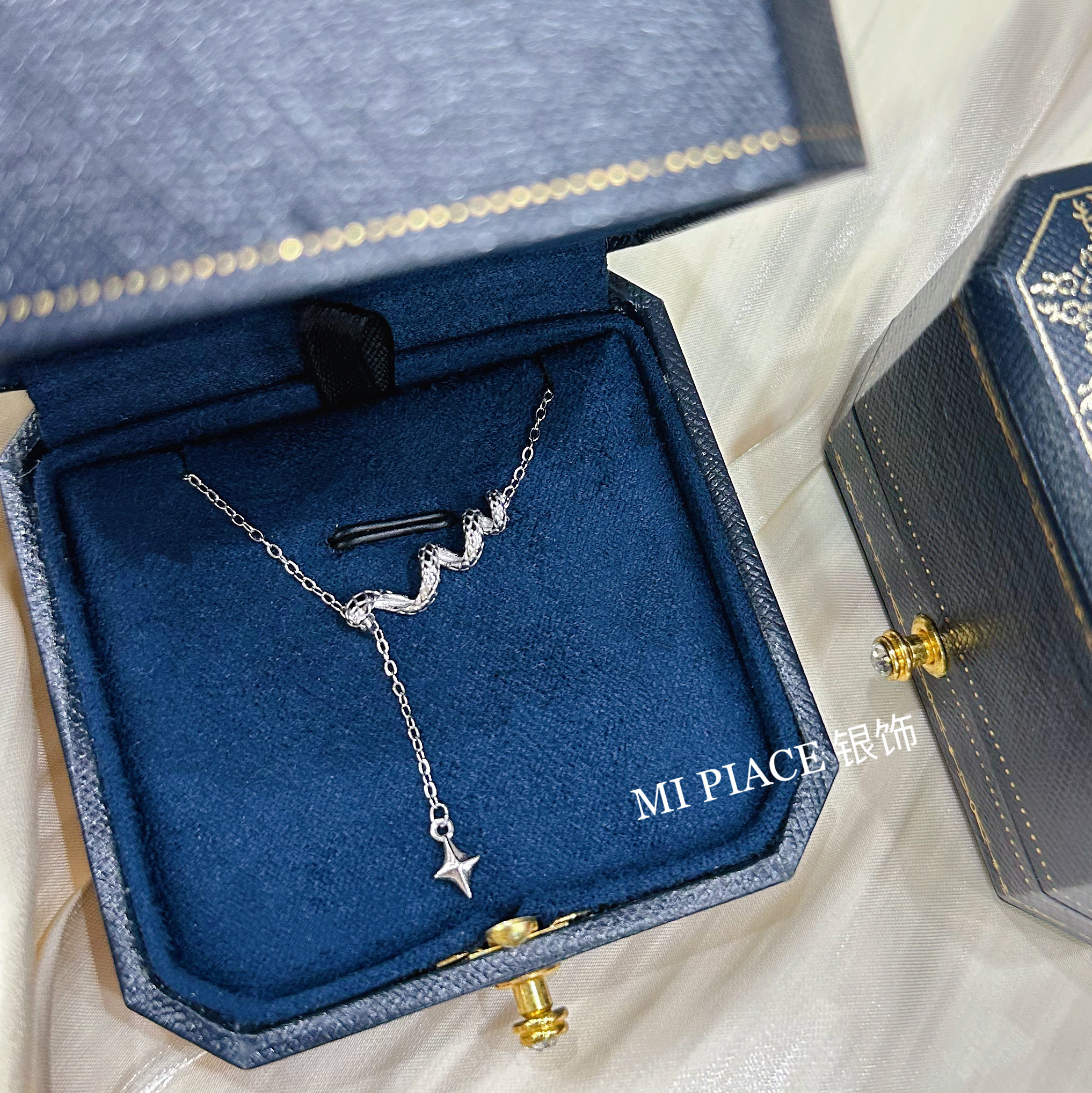 蛇形闪耀流苏纯银项链女轻奢小众高级感锁骨链送女生闺蜜生日礼物