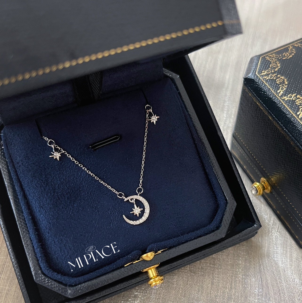 s999纯银星星月亮项链女轻奢小众高级感锁骨链送女生生日礼物