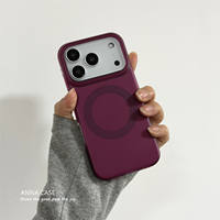 ANNACASE Premium Premium Plum Sauce purple skin-like magnetic phone case, suitable for iphone17promax, iPhone 17 New Model 15pro Full Package, 16Promax Drop Protection case, 14 women thumbnail 5