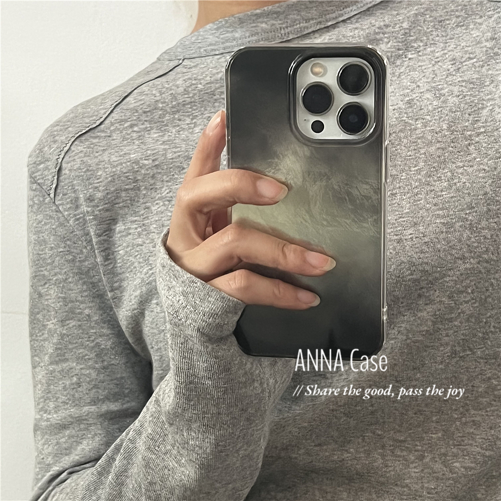 ANNACASE高级冷淡风晕染黑金锡纸纹手机壳适用iphone16promax苹果15光面14新款12pro全包13Promax防摔保护套