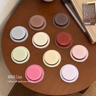 ANNACASE韩国ins简约冰感光面纯色伸缩磁吸支架适用强磁吸手机壳