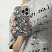 ANNACASE高级感小众轻奢银灰彩色宝石适用苹果17promax手机壳iphone14女15pro新款 17全包16promax防摔保护套