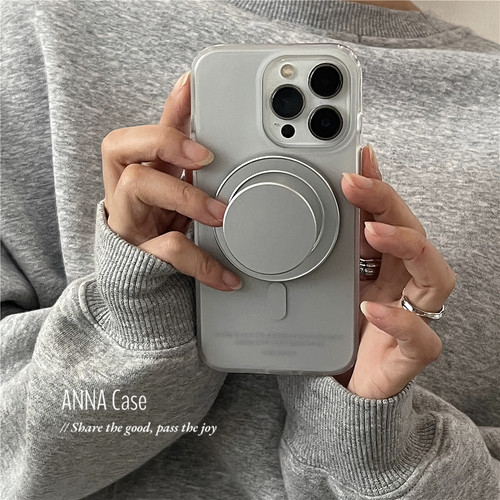 苹果16promax磁吸冷淡金属银支架