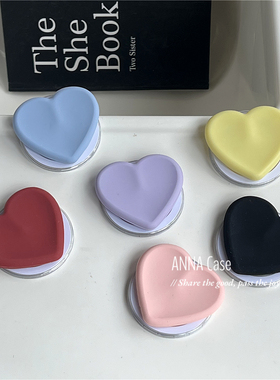 ANNACASE韩国ins可爱奶油纯色爱心硅胶适用磁吸支架手机强力吸附