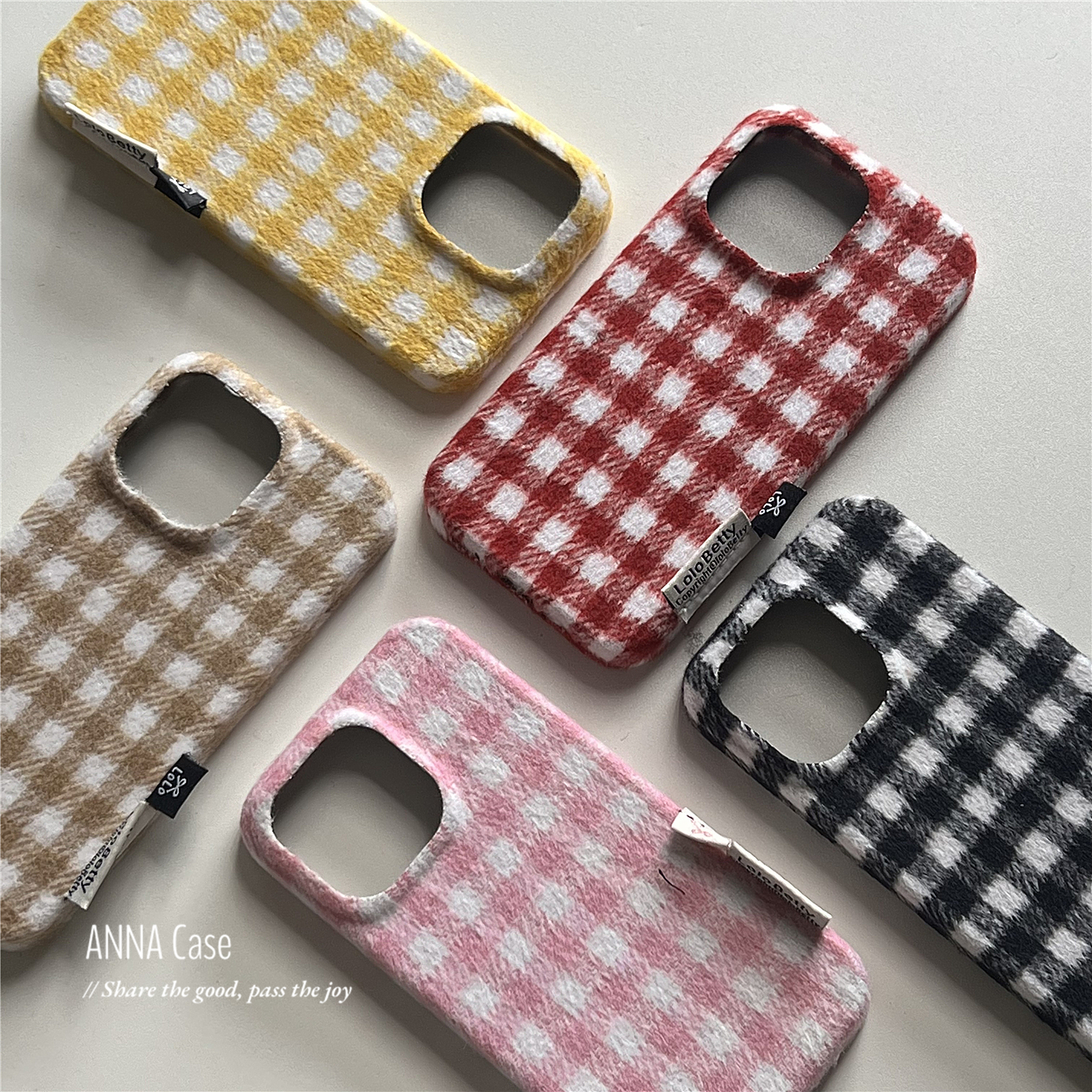 秋冬复古小方格绒布17pro手机壳