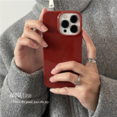 ANNACASE高级简约小众新年红色适用iphone17promax苹果15手机壳16新款 12硅胶17全包14薄款 16Promax防摔保护套
