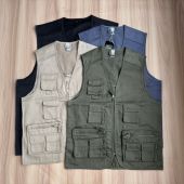 春秋款 休闲马甲背心纯色百搭宽松版 马甲外套 工装 外单男士