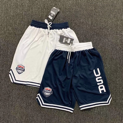 Basketball Shorts American Style Training Durant Usa Men's Basketball Team Quick-Dry Shorts Above the Knee Fitness Running