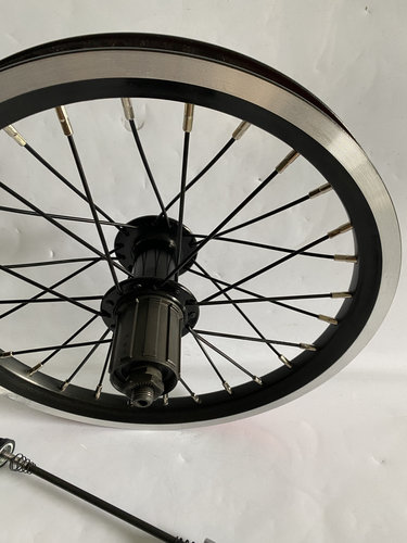 14寸16寸折叠车120mm快拆后轮组双层铝合金车圈789速卡飞花鼓轮组